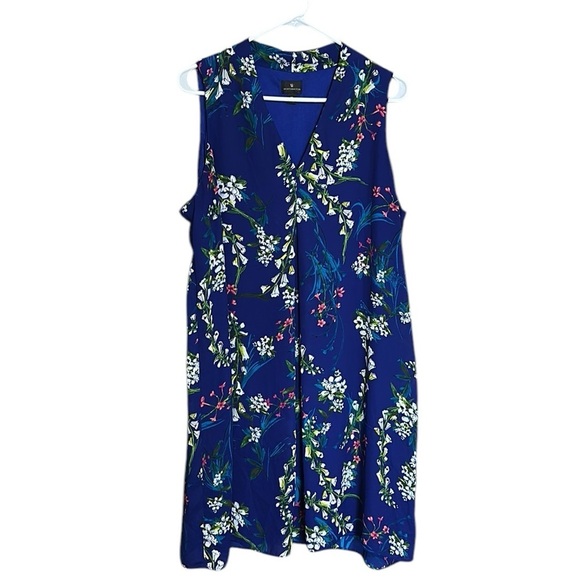 Worthington Dresses & Skirts - Worthington 75590 Women's Sz 16 Blue Floral Print Lined Sleeveless Sheath Dress